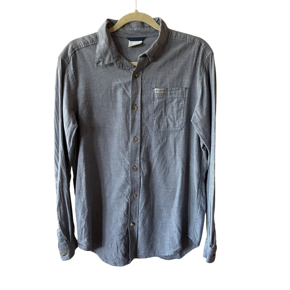 Columbia Button Down Shirt Mens‎ Medium Blue Excellent Long Sleeve AM7968 Cotton
